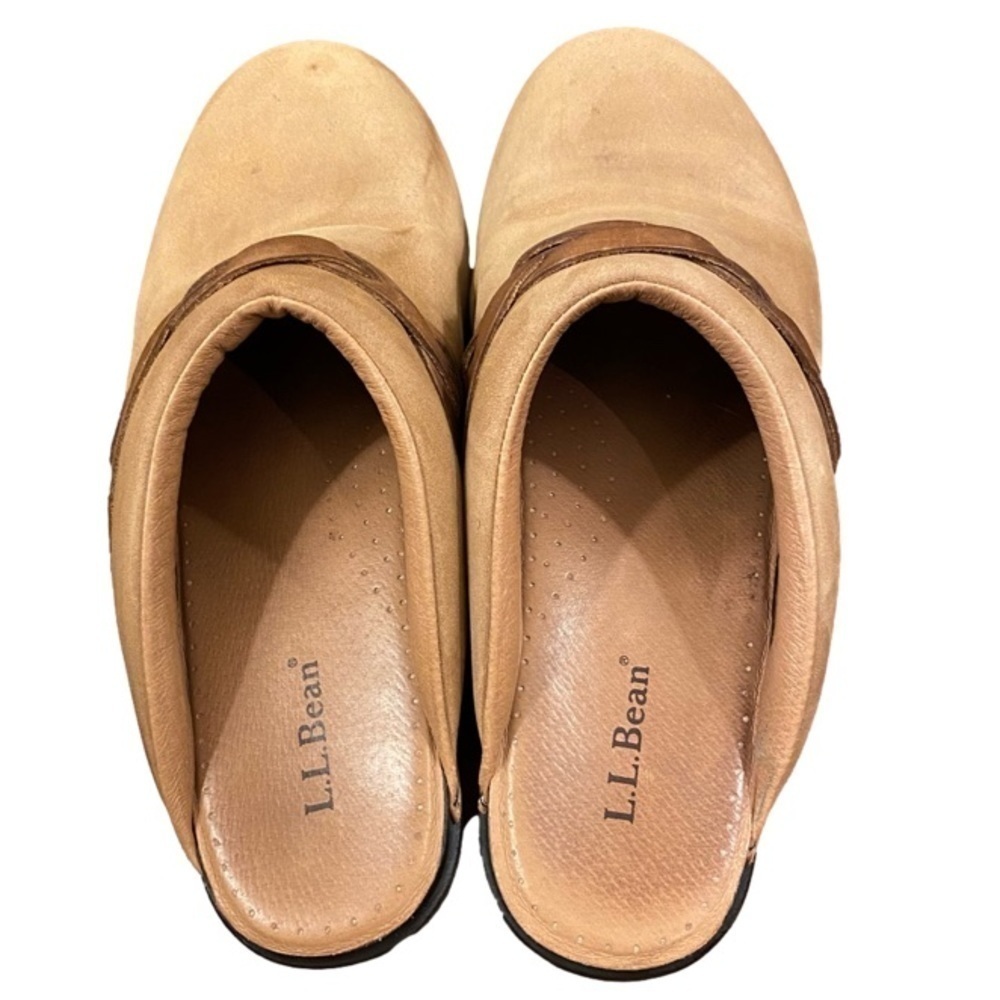 L.L. BEAN Leather Clogs/Mules Leather Braid Tan Suede Women Size 40 (8.5) - Picture 6 of 15